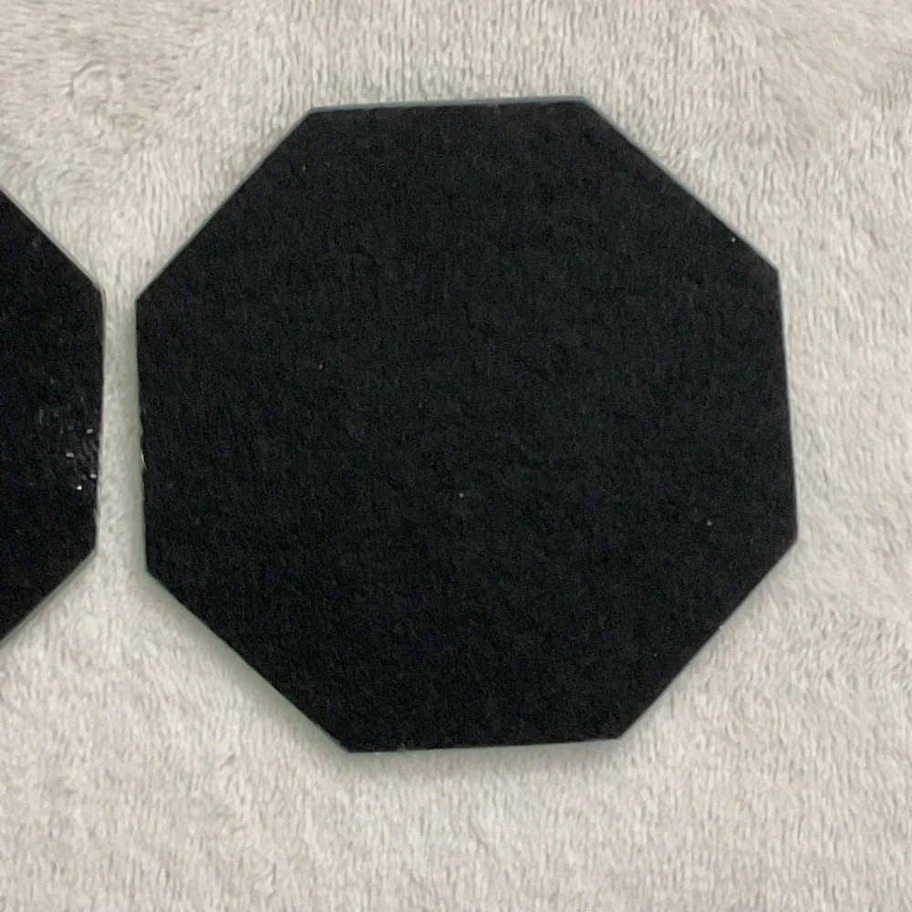 Vintage Beveled Mirror Coasters Set of 2 Octagon Art Deco Vanity Bar Cart Decor